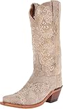 Lucchese Women's Handcrafted 1883 Stone Metallic Python Print Cowgirl Boot Stone US