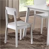 Set of 2 Dining Chair with Contoured Seat in White Finish