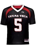 Texas Tech Red Raiders -No. 5- Youth Black Under Armour Replica Jersey