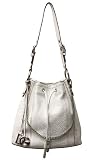 Dolce & Gabbana White Pebbled Leather DG Charmed Drawstring Shoulder Bag BB1796-A1138-80001