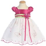 Lito Baby Toddler Girls White Fuchsia Butterfly Easter Dress 6M-7