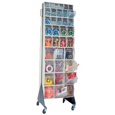 Quantum Storage Double Sided Floor Stand Unit - 16in. x 23 5/8in. x 52in. Size, Gray