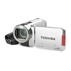 Toshiba Camileo X100 Full-HD Camcorder (SDHC Kartenslots, 10-fach optischer Zoom, 7.6 cm Touch-Screen Display, 4 GB interner Speicher, USB 2.0) silber