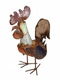 Baby Cocka Doodle Doo Small Rooster : Recycled Metal Animal Garden Art Sculpture