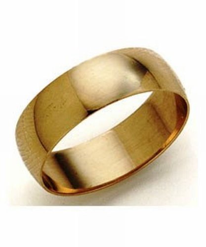 9ct Yellow Gold 6mm D Shape Wedding Ring