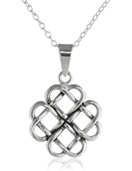 Sterling Silver Celtic Open Knot Pendant Necklace, 18"