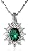 Amazon Essentials Sterling Silver Created Emerald and Created White Sapphire Oval Pendant Necklace, 18