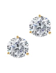 1.60 Ct Round H/I SI1-SI2 Diamond 18K Yellow Gold Stud Earrings