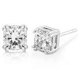 One of a Kind 2-1/8ctw Certified Diamond Stud Earrings in 14kt White Gold