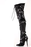 Overknee Lack High Heels mit Schnallen.