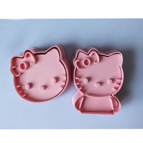 2pc Cute Cartoon bow Cat Cookie Cutter Fondant Cake Sugar Crafts Mold Model Tool