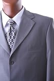 Mens Single Breasted 3 Button Grey Super 150s Wool Feel Dress Suit