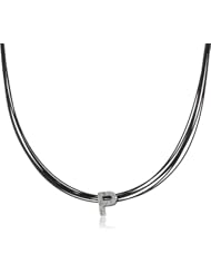 10k White Gold Diamond-Accent "P" Initial Pendant, 18"
