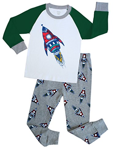 Boys Pajamas Christmas Children Rocket Clothes Kids Pjs Pants Set Size 2Y-7Y