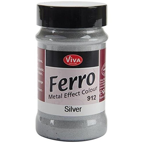 Viva Decor 3-Ounce Ferro Metal Effect Textured Paint, Silver