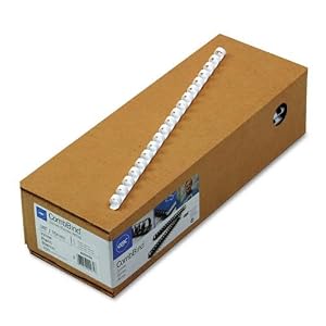 GBC(R) CombBind 19-Ring Plastic Binding Combs, 3 8in., 55-Sheet Capacity, White, Box Of... by Quartet