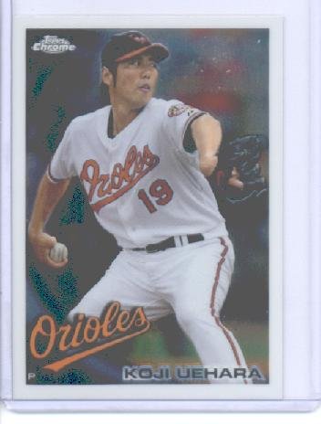 2010 Topps Chrome Baseball Card # 140 Koji Uehara - Baltimore Orioles - MLB Trading Card in Screwdown Case