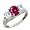 2.46 Ct Oval Ruby Red Mystic Topaz and Aquamarine Argentium Silver Ring