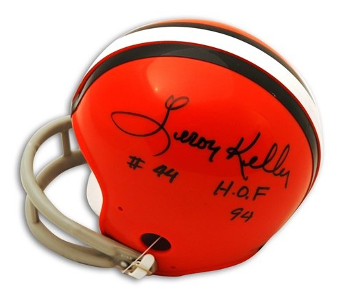 Leroy Kelly Autographed/Hand Signed Cleveland Browns Mini Helmet inscribed HOF 94