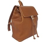 Women's Piel Leather Top Flap Drawstring Backpack 2400