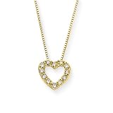 14K Yellow Gold 0.09 ct. Diamond Heart Pendant with Chain