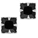 Black CZ Cubic Zirconia Princess Cut Square Sterling Silver Magnetic Men Stud Earrings 5mm