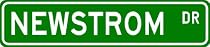 NEWSTROM Street Sign ~ Personalized Family Lastname Sign ~ Gameroom, Basement, Garage Sign ** ALUMINUM