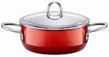 Silit 2-1/2-Quart Low Casserole with Lid, Energy Red