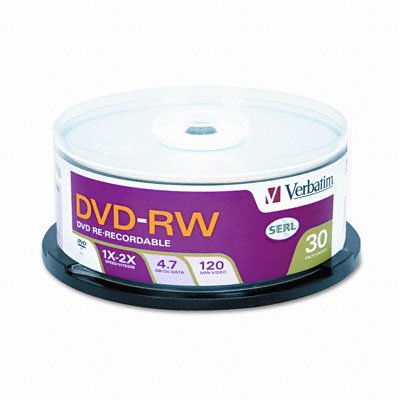 Verbatim 2x DVD-RW Media - 4.70 GB - 120mm Standard - 30 Pack Spindle