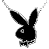 Playboy - Black Bunny Charm Necklace