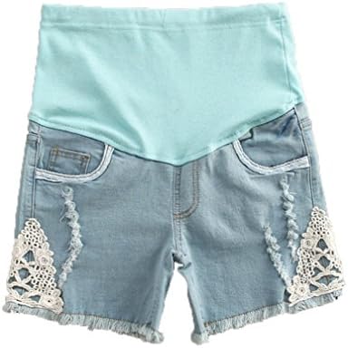 Mommy Tree Women's Maternity Jeans Shorts Medium Blue