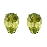 14k Yellow Gold 7x5mm Peridot Pear Stud Earrings