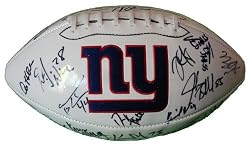 Super Bowl XLVI Champions New York Giants Team Autographed Logo Football with 31 Signatures Total, Proof Photos
