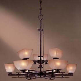 Minka 1277-357 Lineage 9 Light Chandeliers, Iron Oxide by Minka