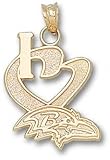 Baltimore Ravens Solid 14K Gold ''I Heart'' Logo 3/4'' Pendant