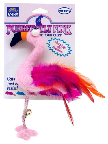 Vo-Toys Purrectly Pink Flamingo  Feathers Cat 