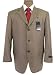 Joseph Abboud Mens Single Breasted 3 Button Solid Tan Silk Wool Suit - Size 42R