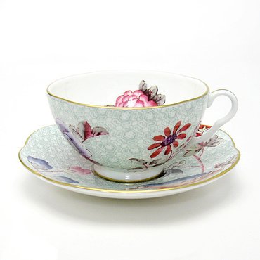 WEDGWOOD (ウェッジウッド) ハーレクイーン コレクション カッコー ティーカップ&ソーサー グリーン 【並行輸入品】