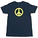 Peace Sign Neon Yellow T-Shirt, Navy, M