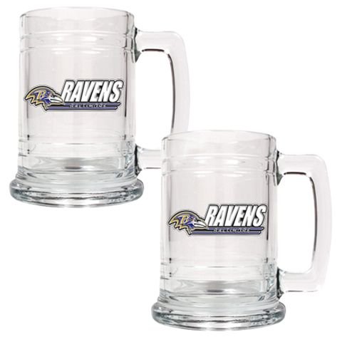 Baltimore Ravens Set of 2 Beer Mugs