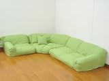 アキレス フロアーコーナーソファー3点セット (クッション付) ESF-2833(GR) 3p グリーン