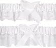 Hortense B. Hewitt Wedding Accessories Double Heart Garter Set, White