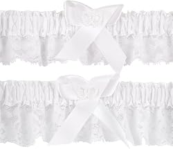 Hortense B. Hewitt Wedding Accessories Double Heart Garter Set, White