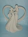 Dancing Porcelain Bride & Groom Wedding Cake & Heart