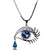 Qiyun Faceted Crystal Oval Tear Drop Bead Eye Shape Design Pendant Link Necklace