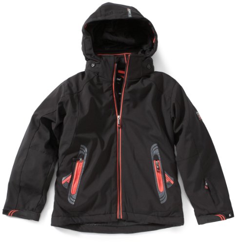 Killtec 19331  Kinder Soft Shell Jacke mit abzipbarer Kapuze Hayasa, schwarz/coral (200),  Preisvergleich