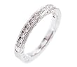 18k White Gold Diamond Half Circle Hand Engraved Ring Size 6 Ct.tw 0.30