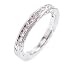 18k White Gold Diamond Half Circle Hand Engraved Ring Size 6 Ct.tw 0.30