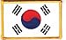 SOUTH KOREA FLAG w/GOLD BORDER/Iron On Patch Applique/South Korean National Flag