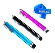 3 pack of Black Blue Pink Stylus Universal Touch Screen Pen for Kindle Touch 3g Fire Keyboard DX + Bluecell Cable Tie